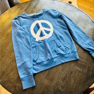 PINK Victoria's Secret Blue Graphic Sweatshirt - Vintage